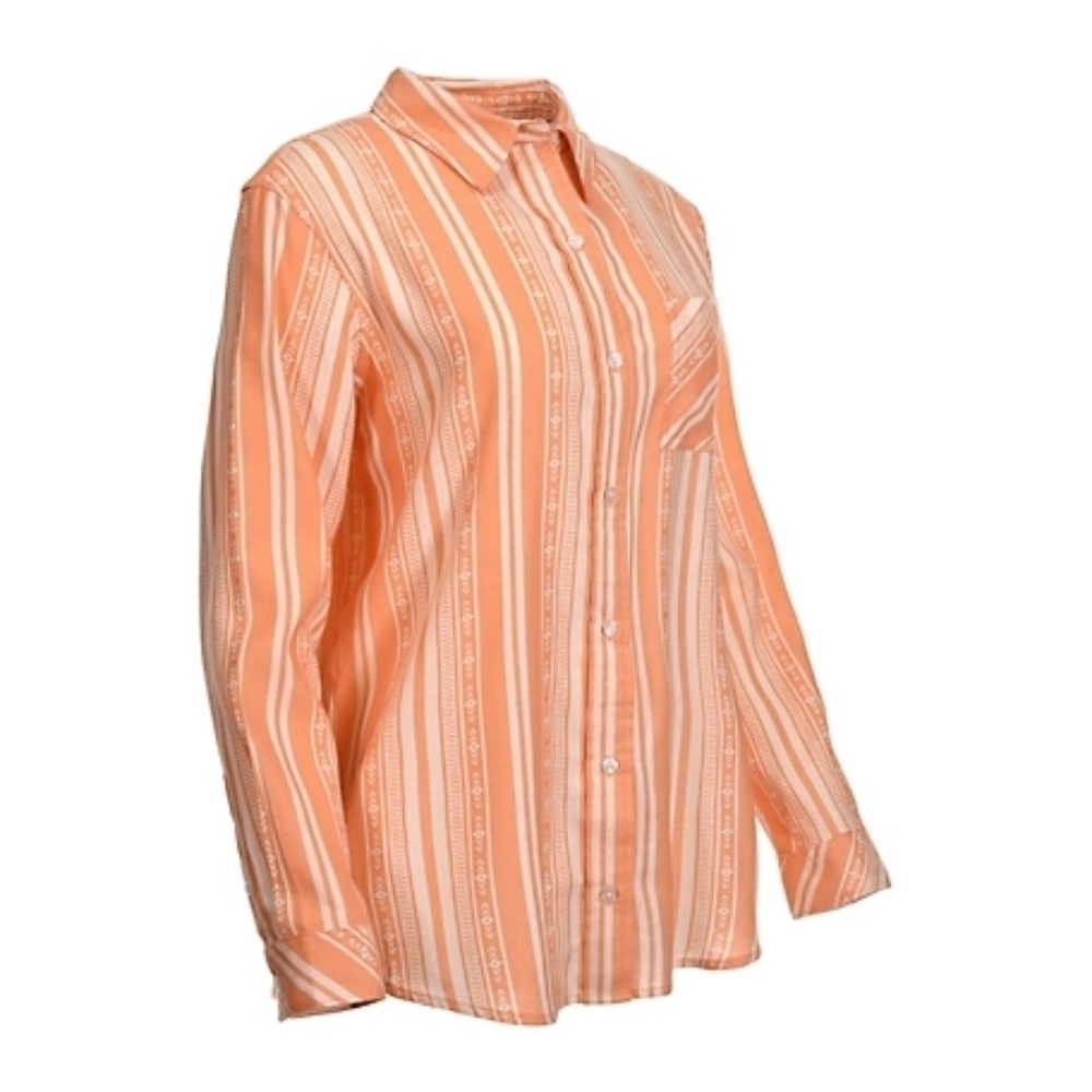 Wrangler Women's Boyfriend Fit Flannel Top Orange Size XL